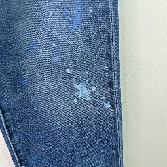 Polo Ralph Lauren Paint Splatter Jeans Women’s 28 Distressed Repair Slim Denim - Picture 5 of 16